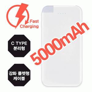 보조배터리 C타입 5000mAh 슬림핏 핸드폰 휴대폰 스마트폰 판촉 사은품 인쇄
