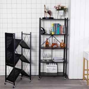 접이식선반 3단 4단 5단 주방 거실 서재 원터치 철제 틈새선반 고정바퀴