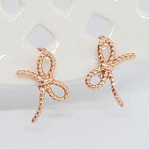 [윤가금방] 14k 18k 아엘 꼬임 리본 원터치 링귀걸이