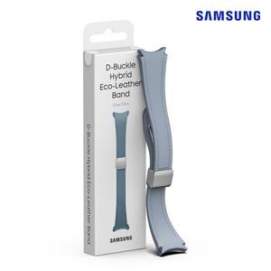 정품 갤럭시워치6 ( 워치4/5/7/FE ) D버클 하이브리드 비건 레더 스트랩 슬림 S/M 블루 / ET-SHR93SLE