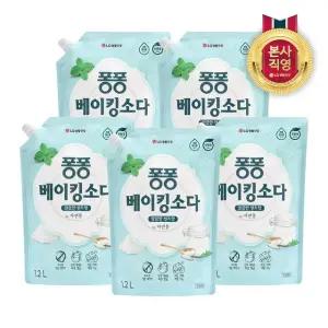 퐁퐁 주방세제 베이킹소다 리필형 1.2L x 5개