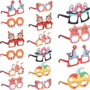 서커스 종이 안경 카니발 파티 선물 테마 생일 장식 코스튬 용품 16