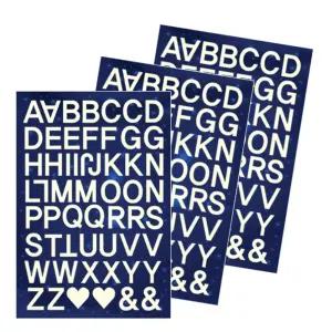 야광 별 3PCS 알파벳 고딕체 GS-6609/스티커 축광 시트지 야광지 데코 문구 미술 팬시 공작용