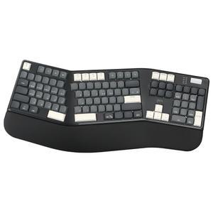 지클릭커 인체공학 로우키 저소음 무선 블루투스 풀윤활 기계식 키보드 EK500 베이지 블랙