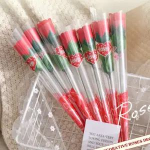 장미꽃한송이 장미조화 행사용 꽃송이 개별포장