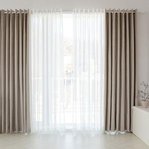 다크모카 100  빛차단 양면 암막+무지 속지 거실 특대형커튼 4장