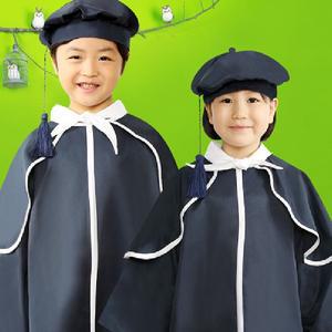 유아월드 졸업가운세트 가운+베레모 네이비