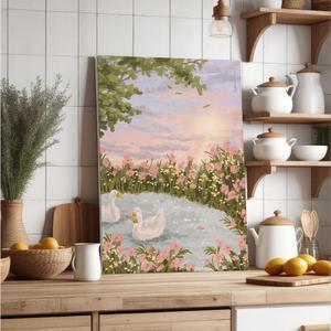 마치봄블리 작가 꽃 풍경 그림 접이식 액자 테이블 인테리어 좌식 원룸 거실 밥상 베드 트레이 액자상 접이식 교자상 밥상