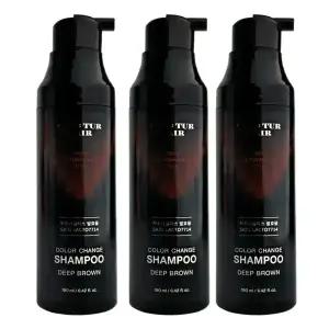 꾸띄르 헤어 시즌4 스킨락토7714 염색샴푸 딥브라운 190ml 3개 컬러체인지샴푸 진갈색
