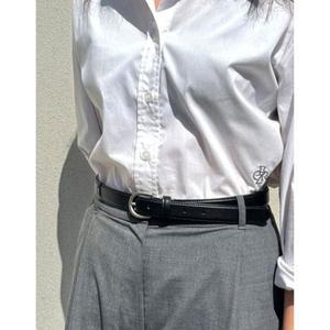 [NS홈쇼핑][헤지스ACC]HJBE5F407BK [길이조절가능] 블랙 실버버클 소가죽 여성 벨트..