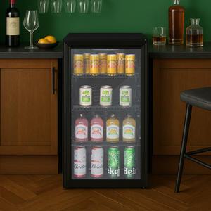 쿠잉 쇼케이스냉장고 RS-S90 블랙 음료수 술냉장고 술장고 미니 주류 카페 가정용 업소용