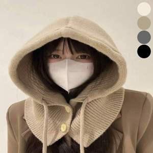 여성 겨울 여유핏 후드 바라클라바 니트 넥워머 보온 니트바라클라바