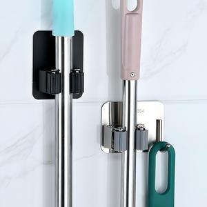 스텐 대걸레 거치대 밀대 걸이 벽 부착식 청소도구 후크 홀더