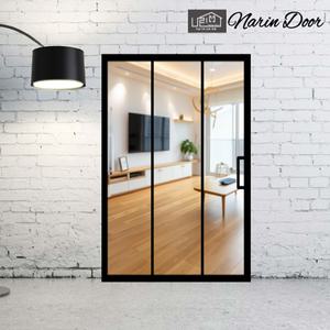 초슬림 투명강화유리 오픈형 3연동 중문 철거 시공 현관중문