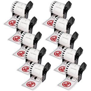 BETCKEY - 흰색 연속 라벨의 검은색/빨간색, 브라더 DK-2251 (2-3/7인치 x 50인치), QL-800, QL-810W, QL-820NWB 프린터와 함께 사용 [10롤]