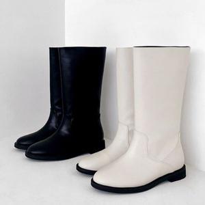 여자미들부츠 사계절 둥근코 루즈핏 통넓은 빅사이즈 미들부츠 4f