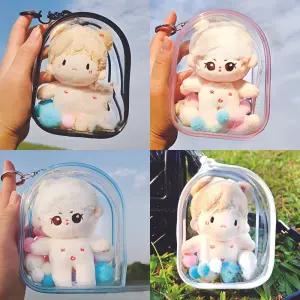 10cm 인형 투명 파우치 PVC 미니 파우치 솜 인형 보관 케이스 가방 키링