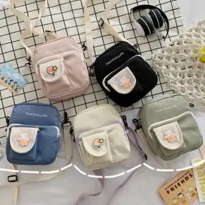 [지우프랜즈] 초등학생 핸드폰가방 세로 투포켓 크로스백 키즈슬링백 여아 생일 크리스마스 어린이날 선물