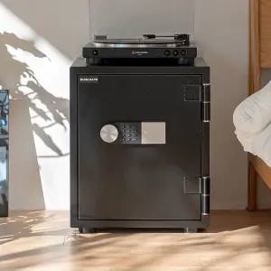 ZE50 62kg 블랙 new 디지털 60분 내화인증 금고 선반 서랍장착 마비기능 가정용