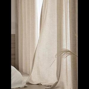 침실 거실 및 커튼을 일본식 두꺼운 면 및 린넨 반 차광 커튼