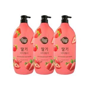 샤워메이트 리얼 내추럴 딸기 바디워시 1.2kg x3개