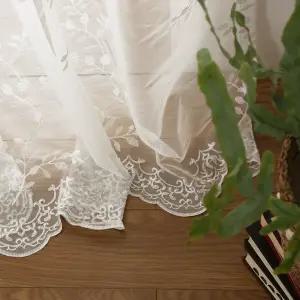 나비주름 쉬폰 레이스 커튼 창문 거실 가리개 커텐 여름