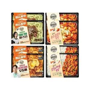 온더고 편스토랑 세트3(대파크림파스타2,치즈닭갈비덮밥2,마라툼바오돌뼈2,오징어제육2)