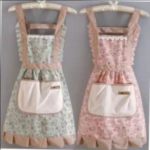 고급스런디자인 주방 프릴앞치마 극세사포켓 방수