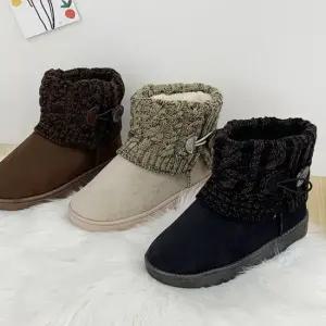 귀여운 발목 니트 겨울 부츠 플랫 숏 여성구두 패션 편한부츠 여자겨울부츠 니트앵클부츠