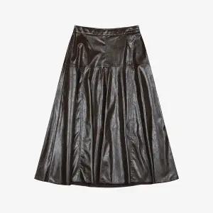 [하프클럽/]  25가을 핀턱 페이크 크랙 레더 스커트2302BR