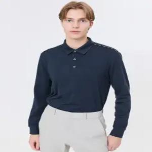 [닥스 골프 남성] [24FW] WGTS4D101N2 스테디셀러레터 로고 솔리드 긴발폴로티셔