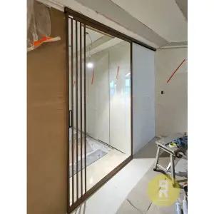 [바른도어]68번 원슬라이딩중문 띠분할형 영림PW966-1 투명강화유리