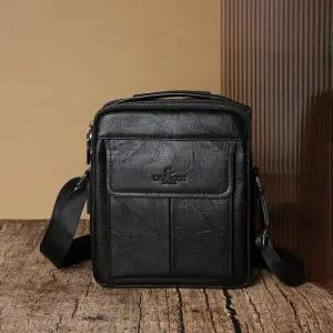 40대 중년남성 간편한 포켓수납 사각 크로스백 출퇴근가방 데일리백 가죽스타일 남자