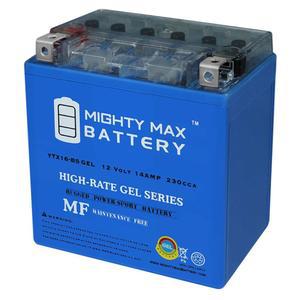 마이티 맥스 배터리 YTX16-BS GEL - 12볼트 14AH, 유형, 230 CCA, 충전식 유지보수 없는 SLA AGM 오토바이