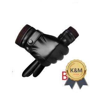겨울 패션 블랙 PU 가죽 장갑 남성 얇은 스타일 운전 가죽 남성 장갑 미끄럼 방지 전체 손가락 팜 터치 스
