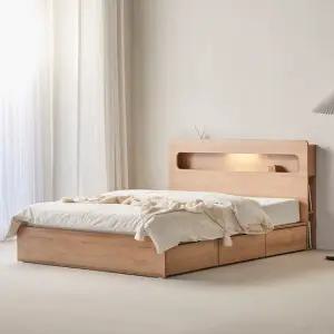 휴먼앤퍼니처 셀린 LED 책장 수납 침대 프레임 K GHM127