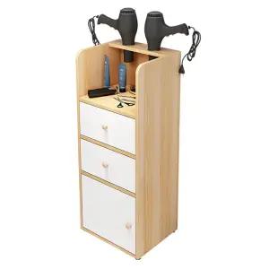 사이드테이블 3단 미용실 헤어 테이블 인테리어 선반 테이블(1서랍1문) - 블랙