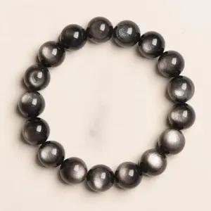 천연 팔찌 흑요석 실버 6 10mm 데일리