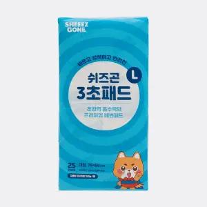 쉬즈곤 강아지 3초패드 프리미엄 논슬립 고흡수 배변패드 대형 1팩 25매