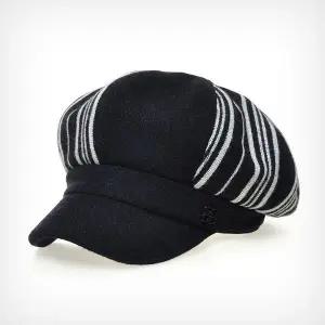 [플릭앤플록]CPN026.울혼방 스트라이프 중년여성 뉴스보이캡 마도로스캡 50대 겨울 모자_P406700311