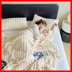 침대에 대 한 새로운 인공 토끼 플러시 가을 따뜻한 담요 부드러운 산호 양 털 소파 던져 담요 편안한 두꺼