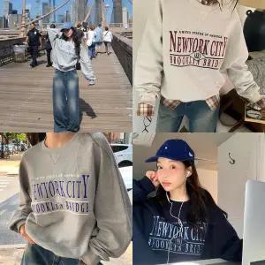 [모코블링]뉴욕시티 자수 맨투맨 자수맨투맨 오버핏맨투맨 박시핏 가을상의 가을맨투맨 오버사이즈