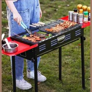무연 숯불 바베큐그릴 가정용 캠핑용 야외 휴대용 구이기 탄소로 접이식 구조