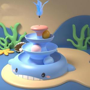 뜨거운 고양이 장난감 자기 오락 턴테이블 공 재미 스틱 자동 애완 동물 용품