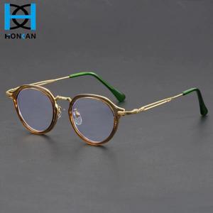 레트로 라운드 안경 남자 새로운 패션 안티 블루 라이트 스펙터클 여성 유행 빈티지 브랜드 디자인 광학