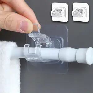 [하프클럽/알티피아]접착식 커튼봉 고정 홀더 2P 압축봉 브라켓 거치대