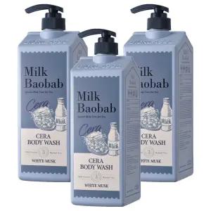 밀크바오밥 세라 향기좋은 피부관리 바디워시 화이트머스크 1.2L 3개