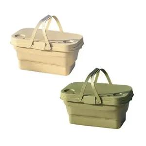 [지앤지]펼치면 테이블 접으면 수납함 자바라 캠핑 폴딩 접이식 피크닉 테이블 바구니