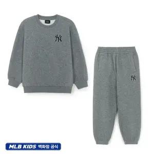 갤러리아 MLB엠엘비키즈 베이직 스몰로고 기모맨투맨셋업(7AMTB1756/7APTB0656)MGD
