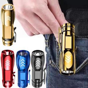 편리한 방수 미니 LED 손전등 USB 충전식 휴대용 포켓 캠핑 라이트 클립 비상 토치 홈 작업